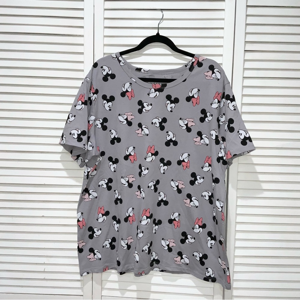 Disney Mickey Mouse and Minnie Mouse Face Graphic T-Shirt